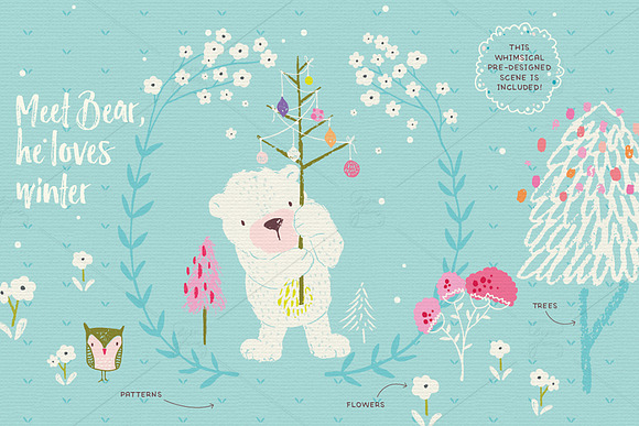 Winter days with Bear in Illustrations - product preview 1