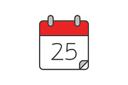 Calendar flat line icon