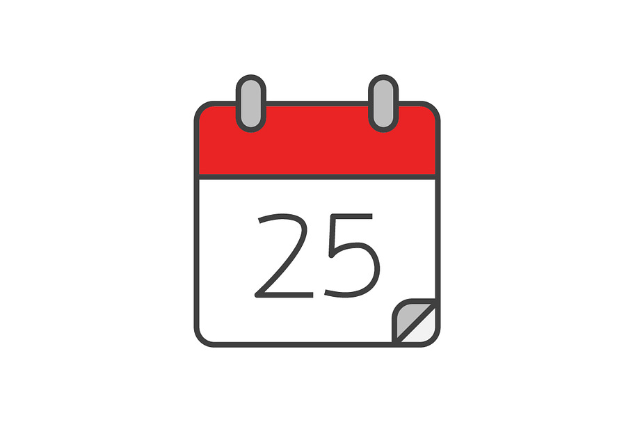 Calendar flat line icon in Calendar Icons - product preview 8