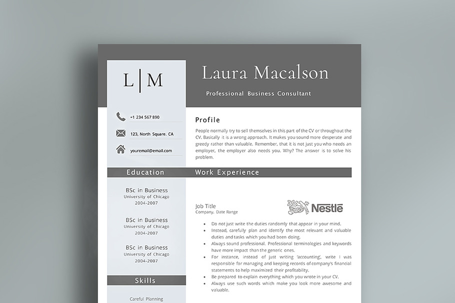 Professional Resume Template in Resume Templates - product preview 8