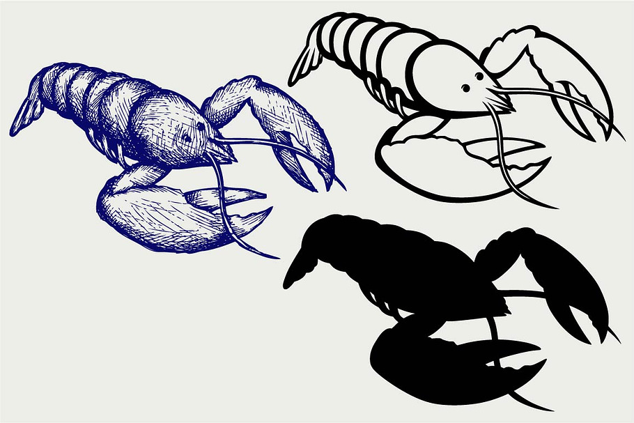 Crayfish, side view SVG