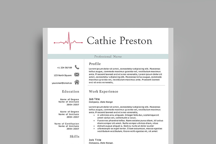 Professional Nurse Resume Template