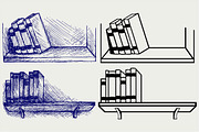 Books on a shelf SVG