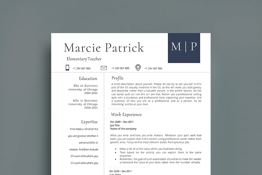 Professional Resume/CV Template in Resume Templates - product preview 8