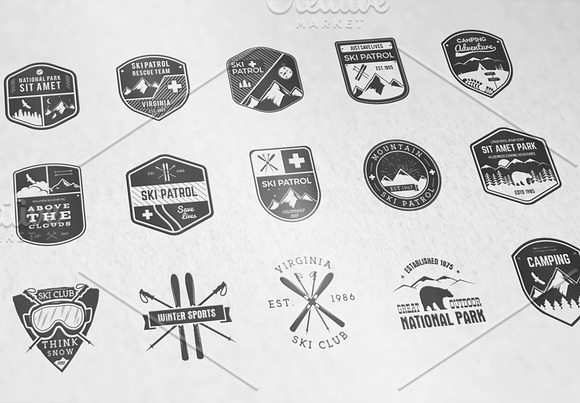 Mountain Ski Patrol Badges in Logo Templates - product preview 2