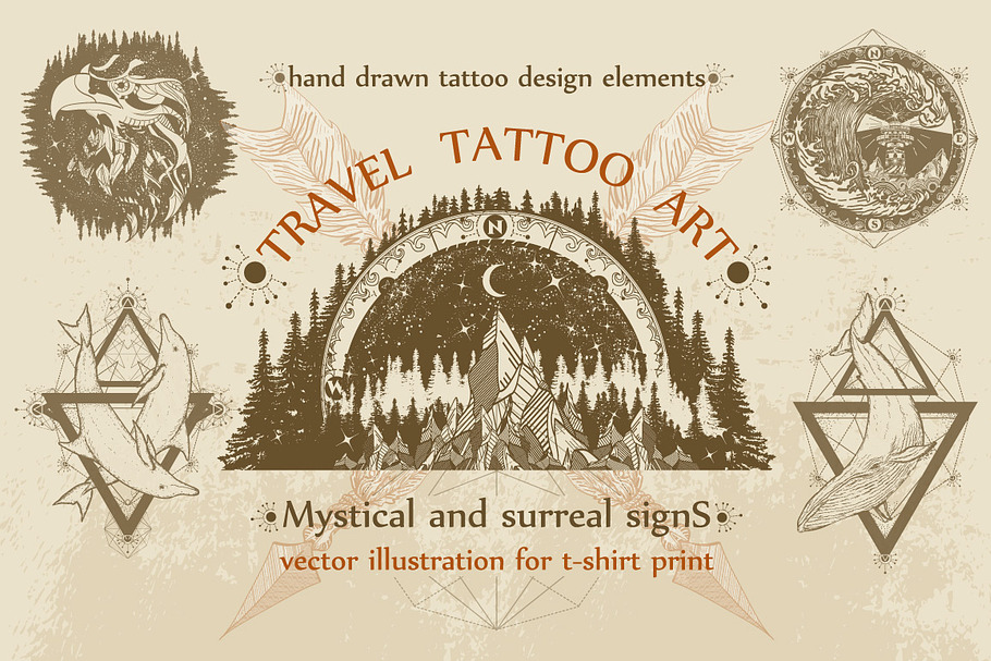 Travel tattoo collection