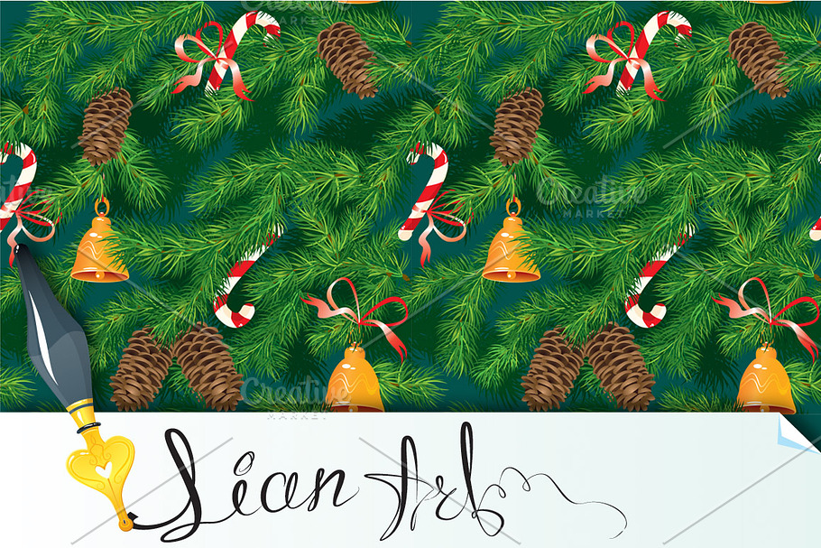 Christmas and New Year background in Patterns - product preview 8