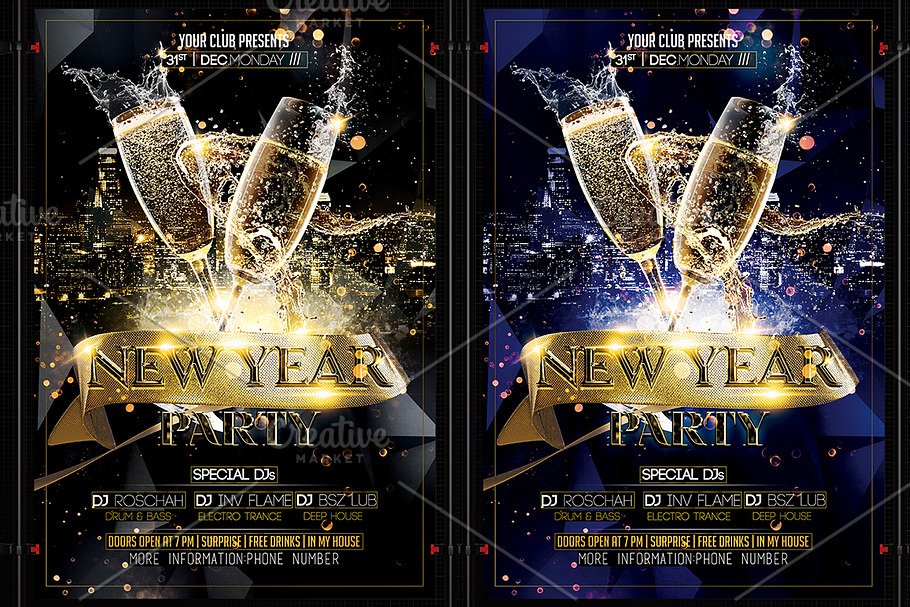 New Year Party Template in Flyer Templates - product preview 8