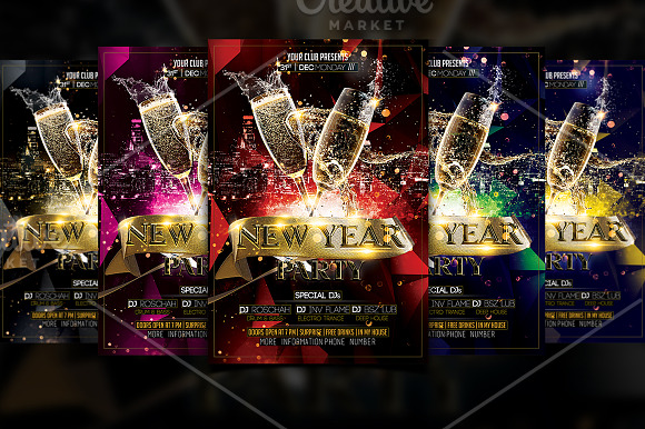New Year Party Template in Flyer Templates - product preview 1