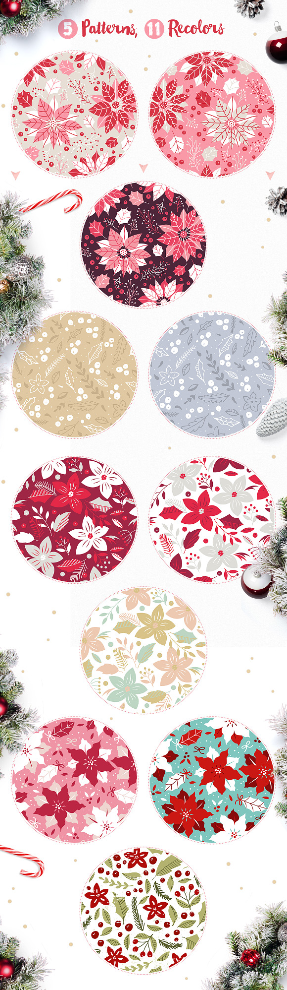 Christmas hand lettering & patterns in Patterns - product preview 1