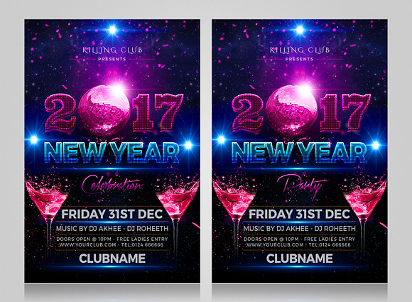 New Year Party Flyer in Flyer Templates - product preview 1