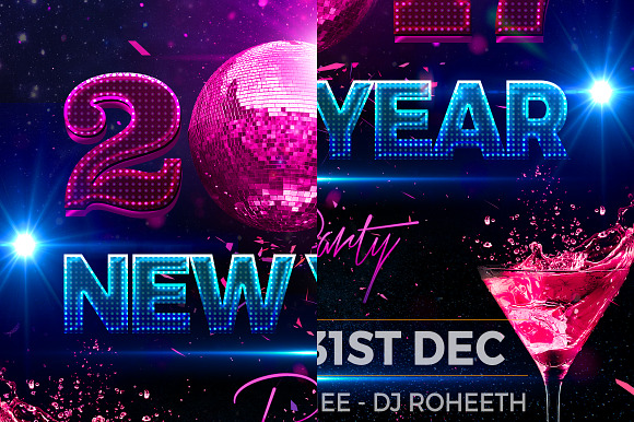 New Year Party Flyer in Flyer Templates - product preview 2