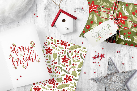 Christmas hand lettering & patterns in Patterns - product preview 3