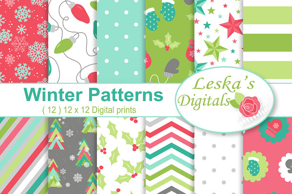 Christmas Digital Paper Patterns