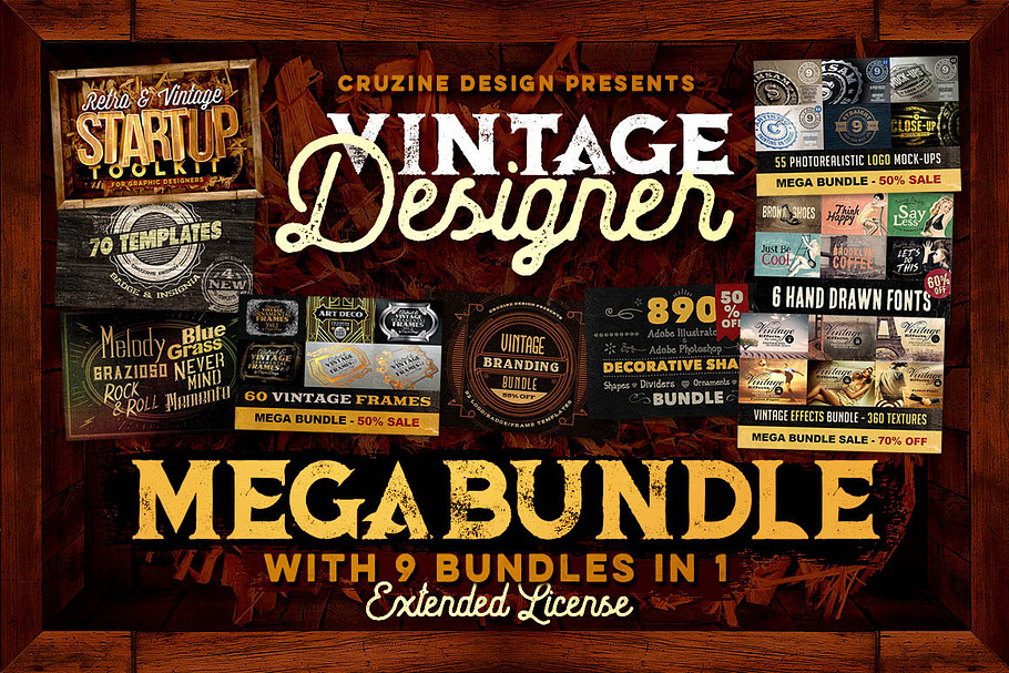 Vintage Designer Mega Bundle in Graphics - product preview 8