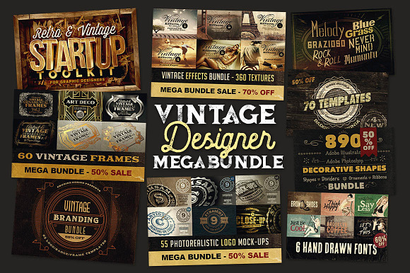 Vintage Designer Mega Bundle in Graphics - product preview 1