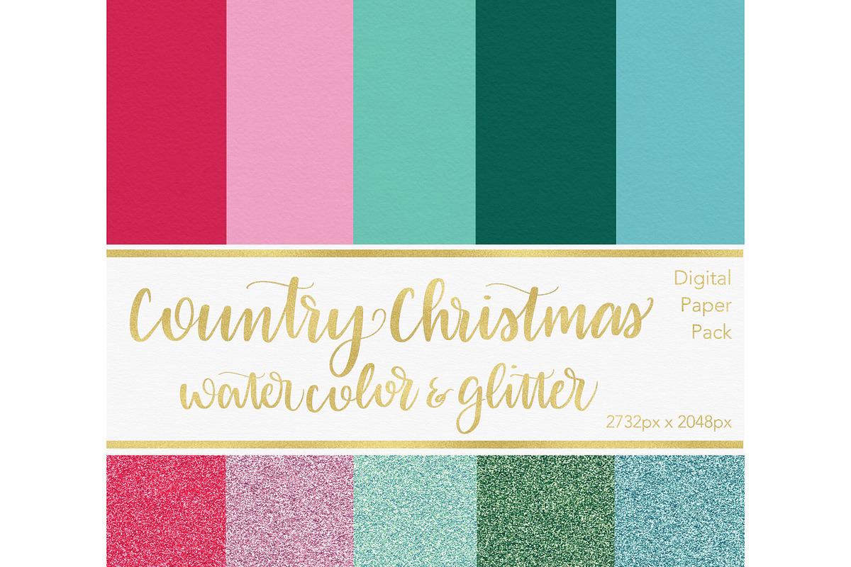Digital Paper - Country Christmas in Textures - product preview 8