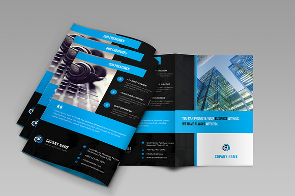 Corporate Business Bi-Fold Brochure in Brochure Templates - product preview 4