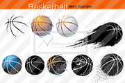 Silhouette of basketball ball NBA