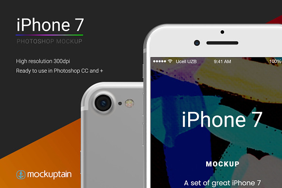 Iphone 7 Mockup Straight White in Mobile & Web Mockups - product preview 1