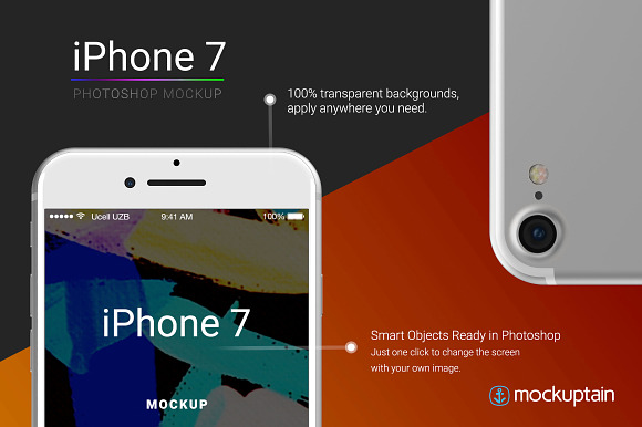 Iphone 7 Mockup Straight White in Mobile & Web Mockups - product preview 2