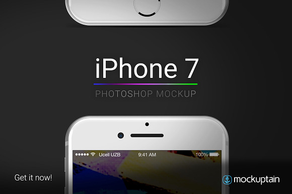 Iphone 7 Mockup Straight White in Mobile & Web Mockups - product preview 5
