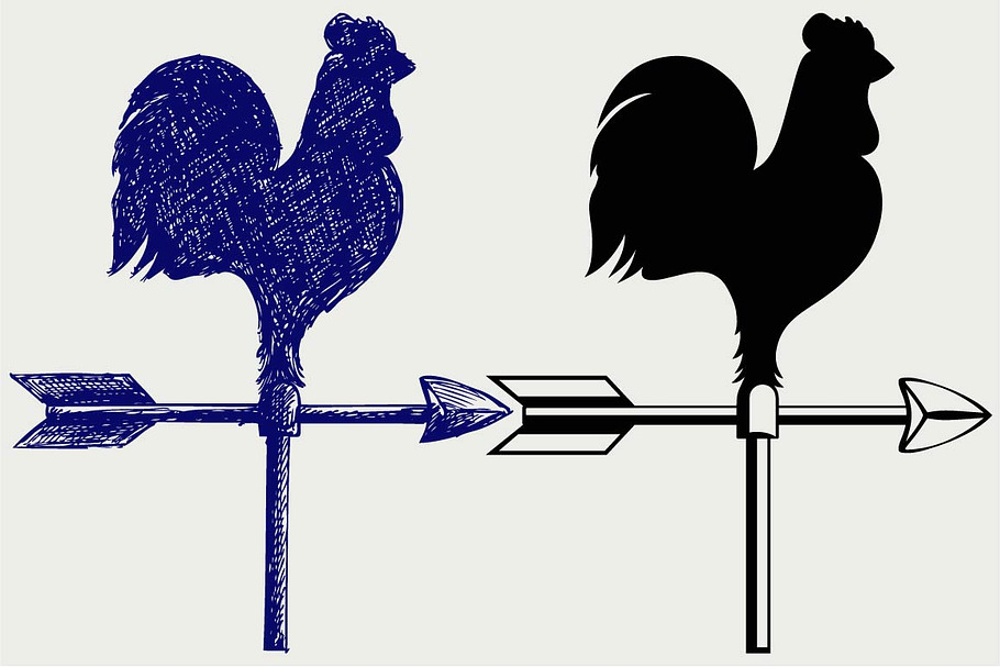 Cockerel wind vane SVG in Graphics - product preview 8