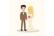 Wedding couple cartoon characters.