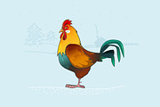 Rooster character illustration