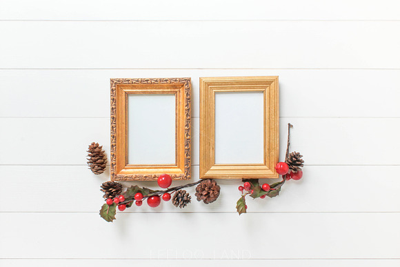 Styled Festive Gold Frame Mockup 5 in Print Mockups - product preview 3