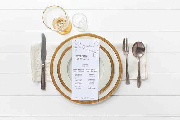 Gold Program/Menu Stationery Mockup in Product Mockups - product preview 2