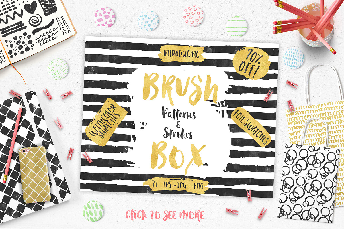 Brush Patterns & Strokes Box in Patterns - product preview 8
