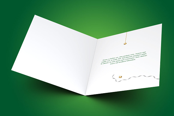 Green Christmas Greeting Card in Postcard Templates - product preview 1