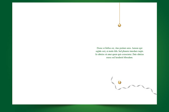 Green Christmas Greeting Card in Postcard Templates - product preview 3