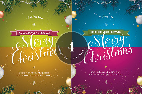Green Christmas Greeting Card in Postcard Templates - product preview 5