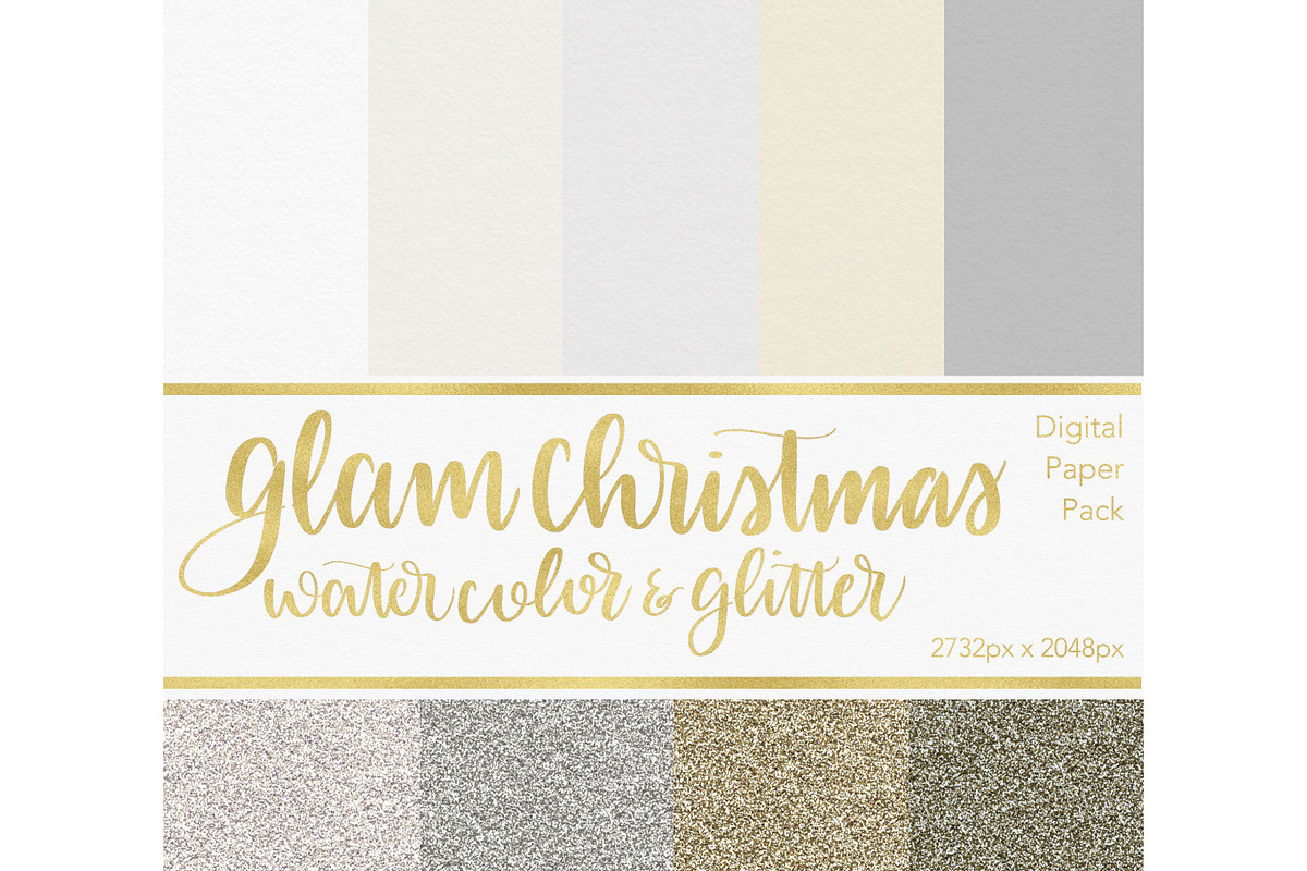 Digital Paper - Glam Christmas in Textures - product preview 8