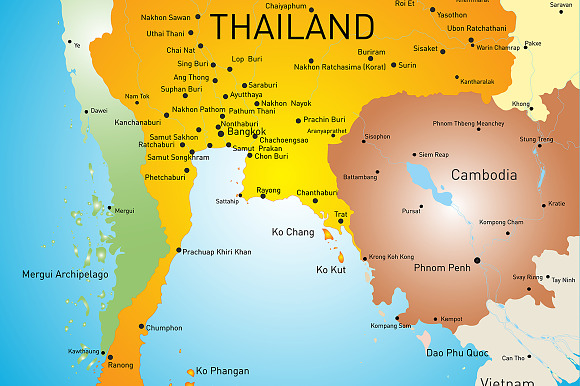 Vector color map of Thailand in Illustrations - product preview 2