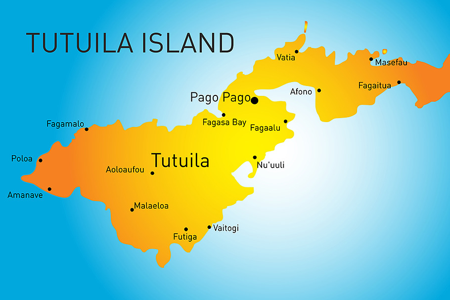 Vector color map of Tutuila