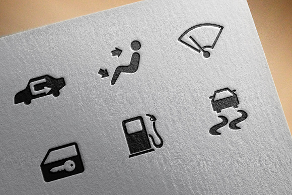 Car dashboard icons in Car Dashboard Icons - product preview 2