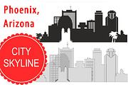 Phoenix, Arizona vector skyline