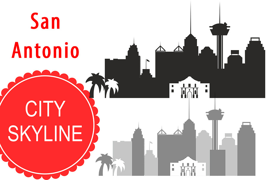 San Antonio vector city skyline in Illustrations - product preview 8
