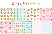 Merry Christmas seamless patterns