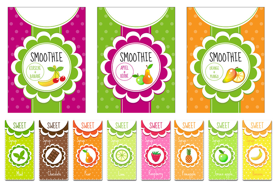 Set fruit labels, emblem + BONUS in Illustrations - product preview 8