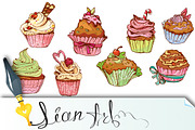 sweet cupcakes - elements for cafe
