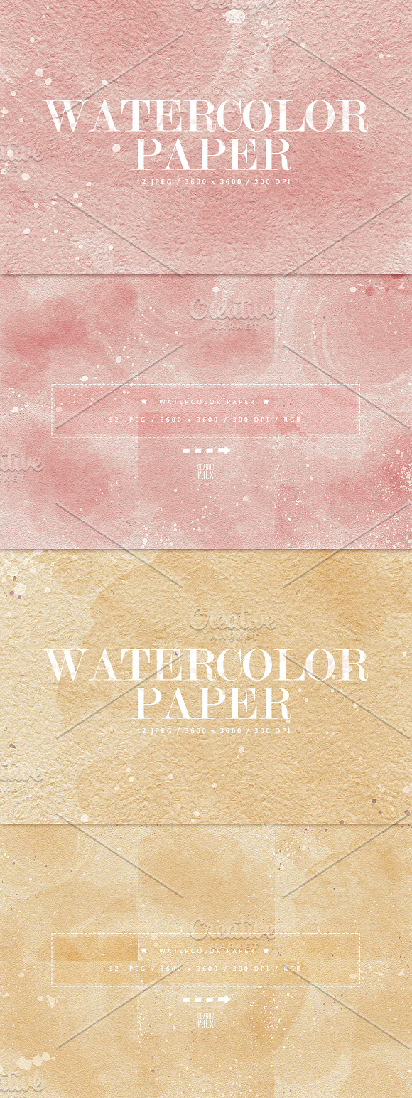 12 Watercolor Papers - Part 2 in Textures - product preview 4
