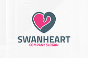 Swan Heart Logo Template