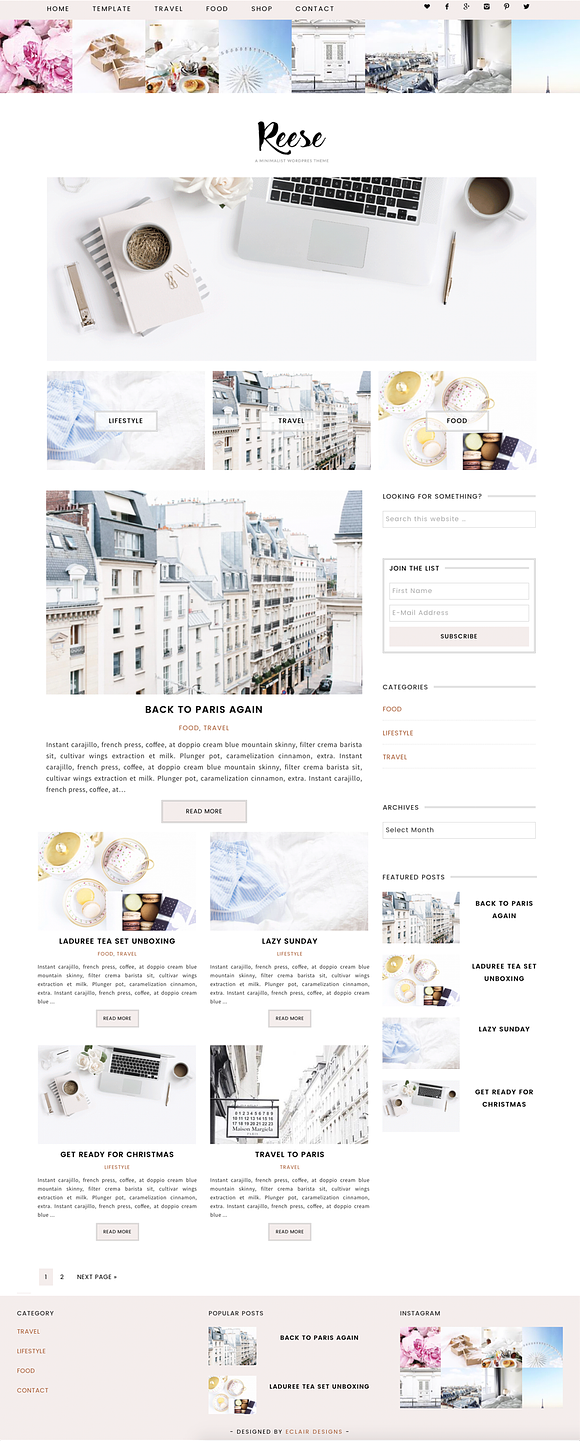 Wordpress Theme Reese in WordPress Blog Themes - product preview 1
