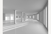 Empty showroom 3D rendering