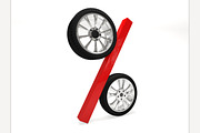 Car wheel sale 3d rendering
