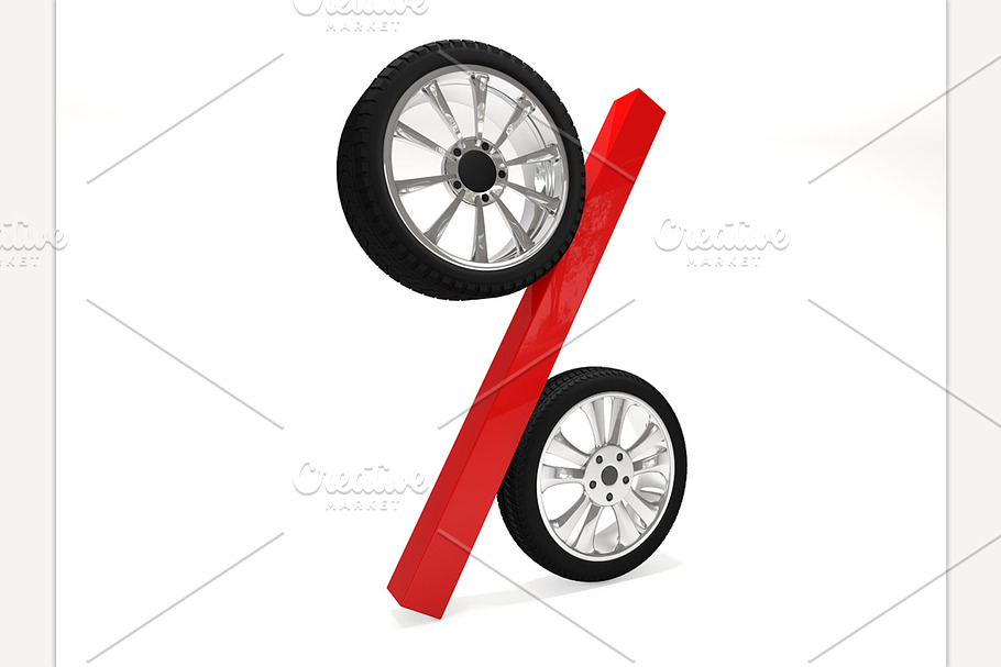 Car wheel sale 3d rendering in Illustrations - product preview 8